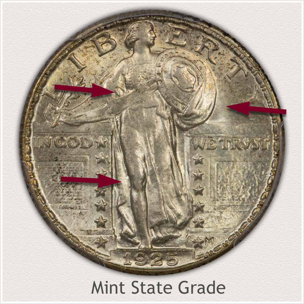 1925 Standing Liberty Quarter Mint State Grade