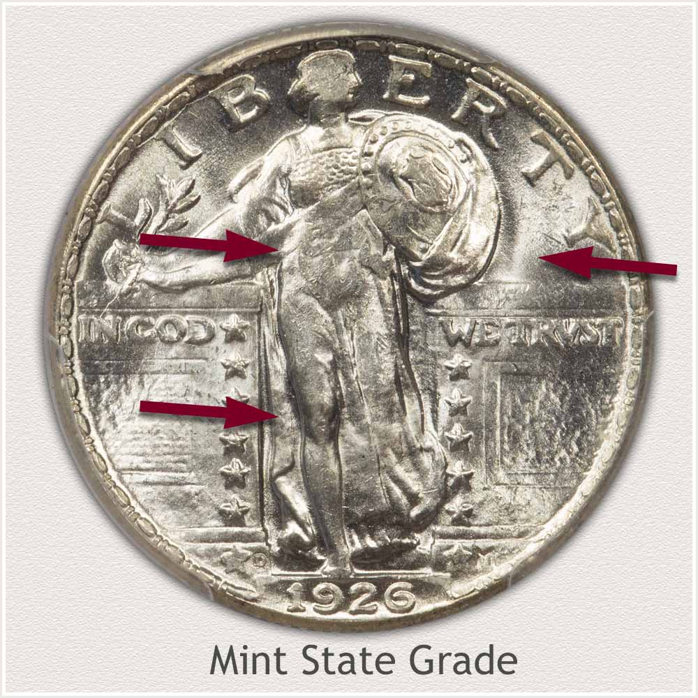 1926 Standing Liberty Quarter Mint State Grade