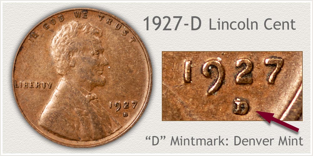 Fine 1927-D  Lincoln Cent 