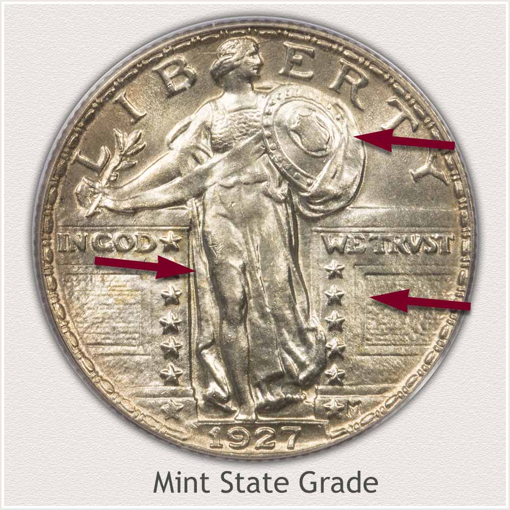 1927 Standing Liberty Quarter Mint State Grade