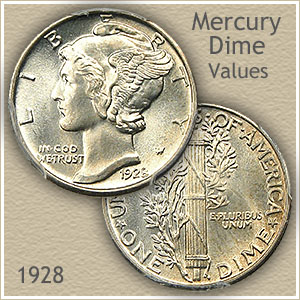 thumbnail image 2 of 1928-S Mercury Silver Dime – VG+ Condition, 90% Silver, San Francisco Mint 2 of 6