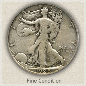 1928 Half Dollar Fine Condition