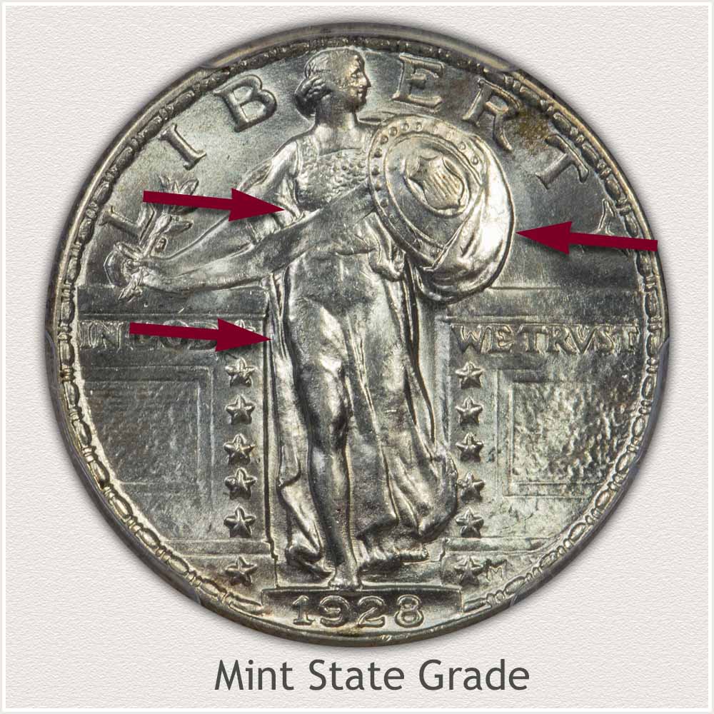 1928 Standing Liberty Quarter Mint State Grade