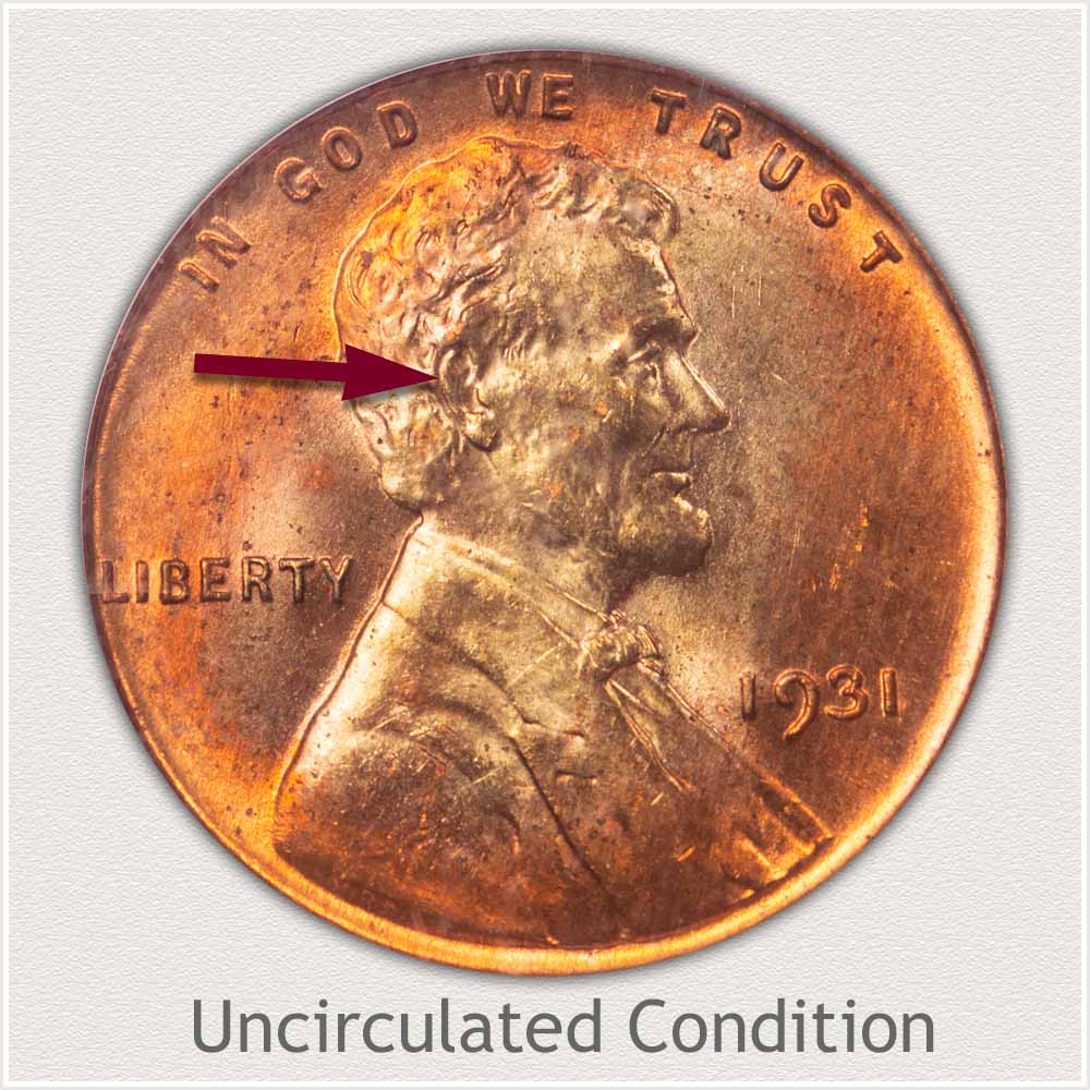 Uncirculated Grade 1931 Lincoln Penny