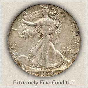 1934 Half Dollar Extremely Fine Condition