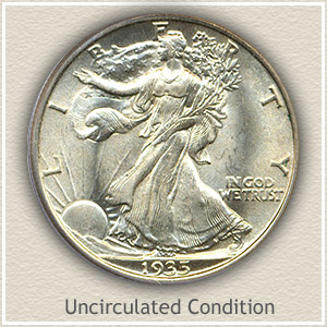 Details about   1935-S LIBERTY WALKING HALF DOLLAR Very Fine 30 