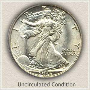 1935 Silver Half Dollar Value Chart