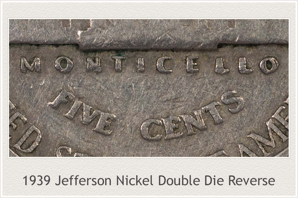 1939 Jefferson Nickel Double Monticello Error