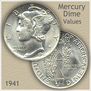 1941 Mercury Dime Value Chart