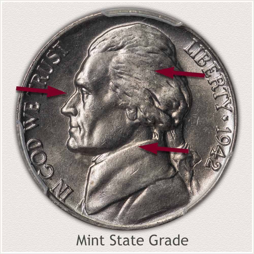 1942 Jefferson Nickel Mint State Grade