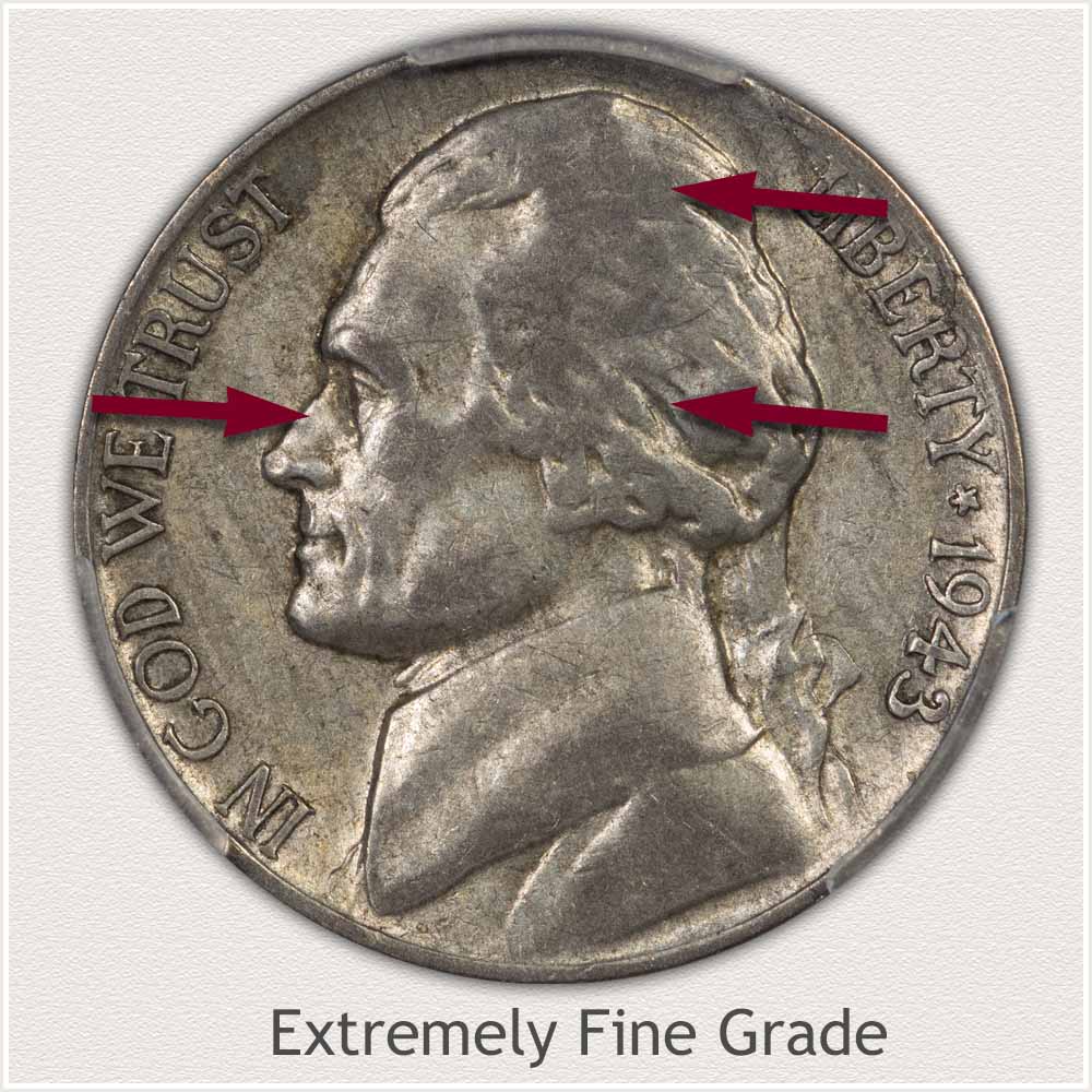 1943 Jefferson Nickel Extremely Fine Grade