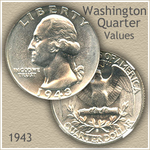 - 1943 Washington Quarter Almost Uncirculated