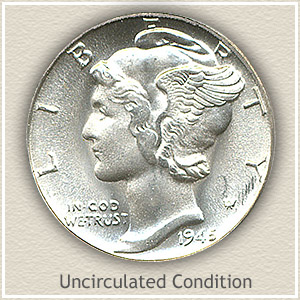 1945 Dime Uncirculated Condition