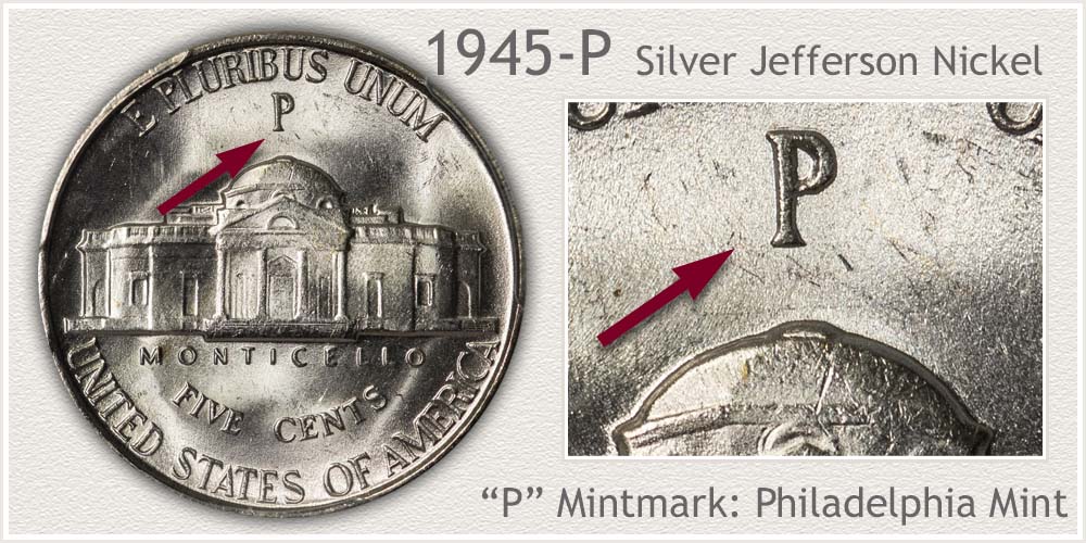 1945-P Silver Jefferson Nickel