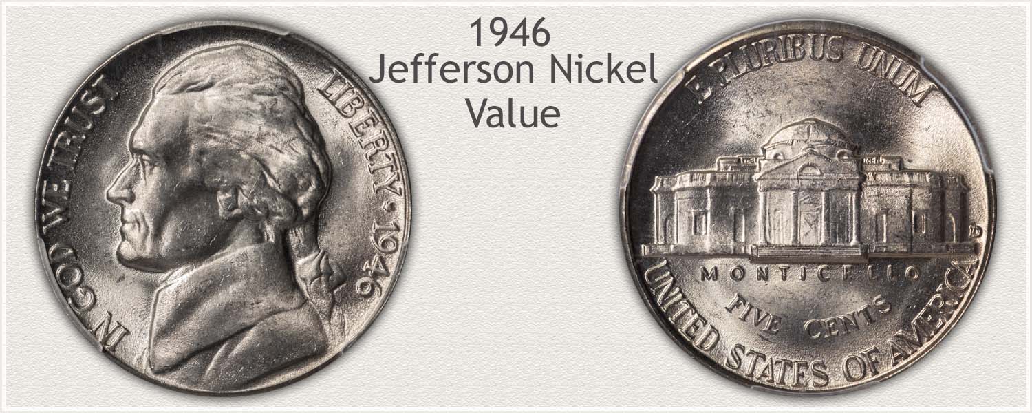 D and S JEFFERSON NICKELS  CHOICE TO GEM BU GREAT MINT LUSTER 1946 P 