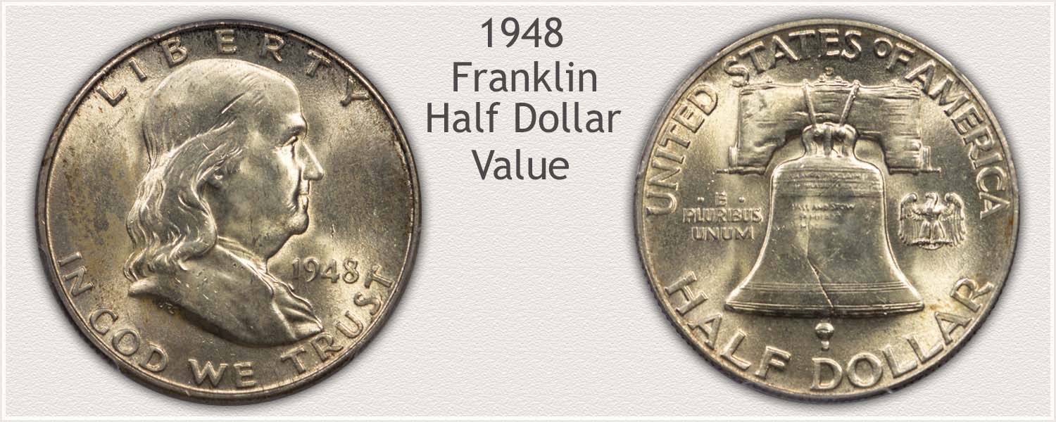 1948 Half Dollar - Franklin Half Series - Obverse and Reverse View