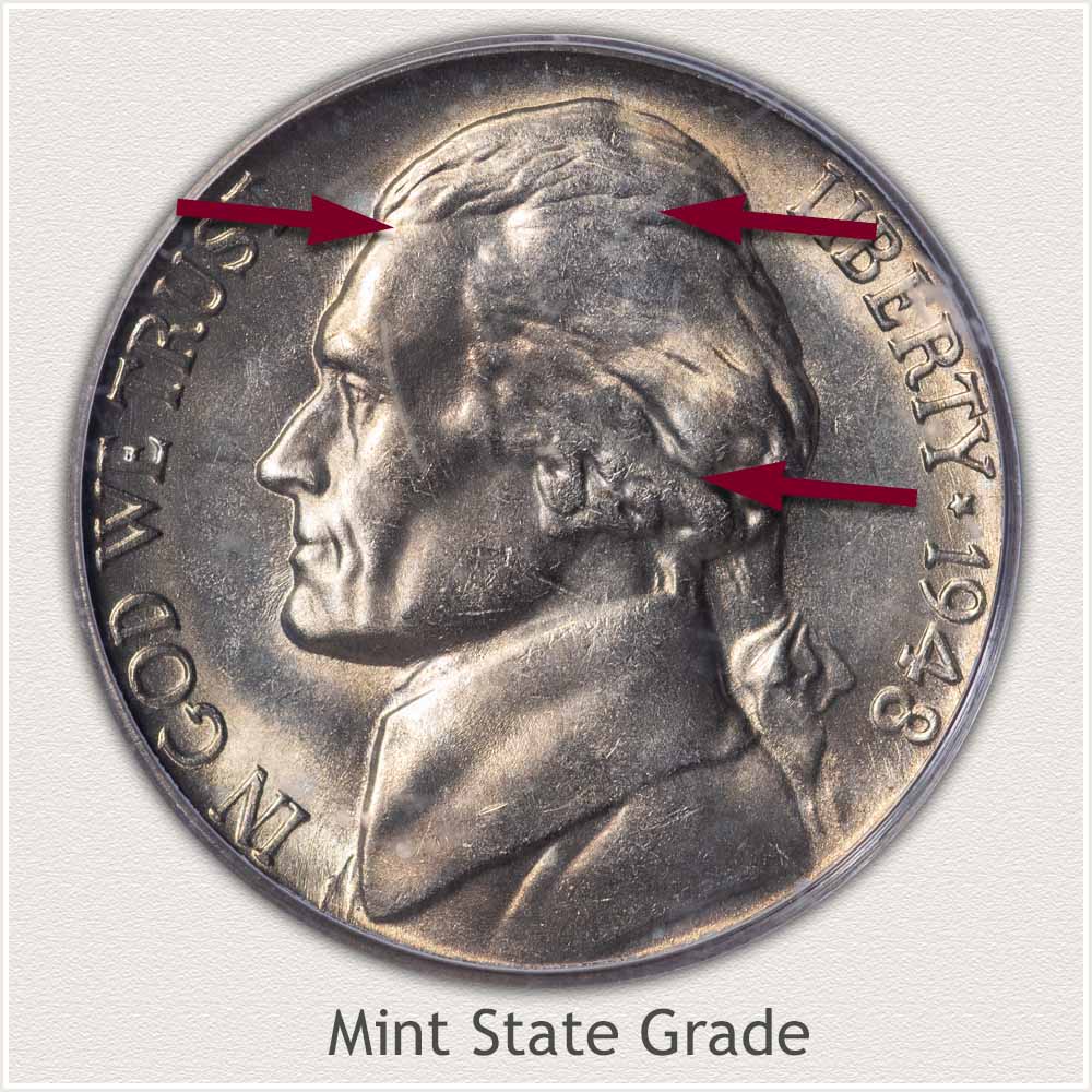 1948 Jefferson Nickel Mint State Grade