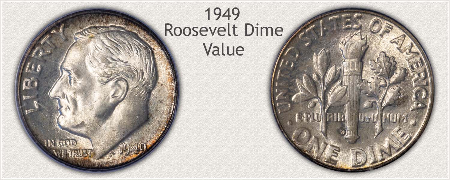 1949 Roosevelt Dime - Obverse and Reverse