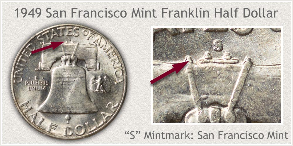 Details about   1949 S Franklin Half Dollar AG About Good 90% Silver 50c US Coin Collectible 