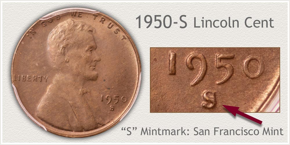1950-S Lincoln Penny