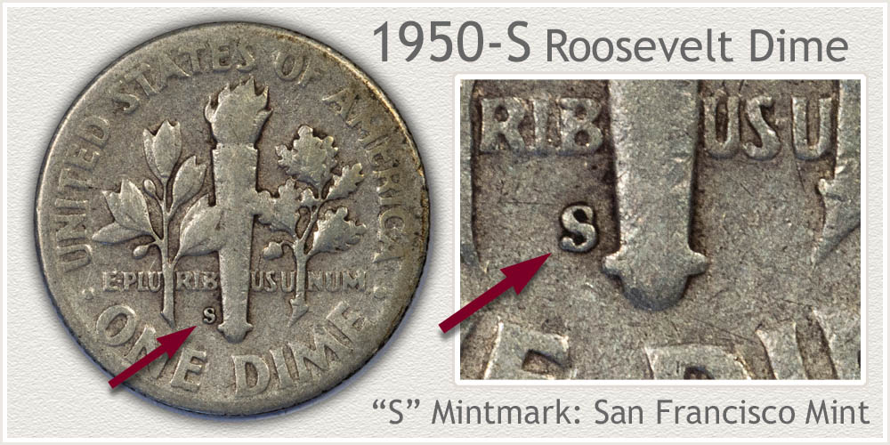 1950-S Roosevelt Dime