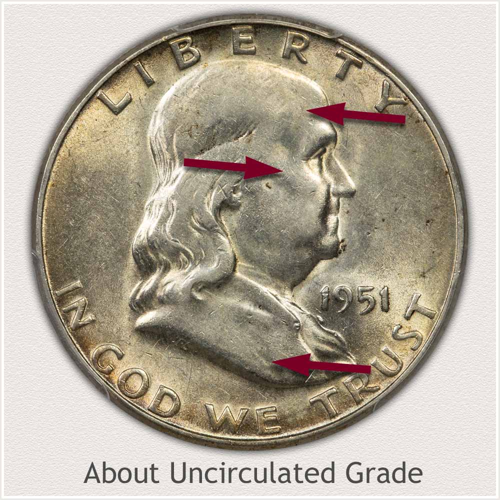 Franklin Half Dollar About Uncirculated Grade