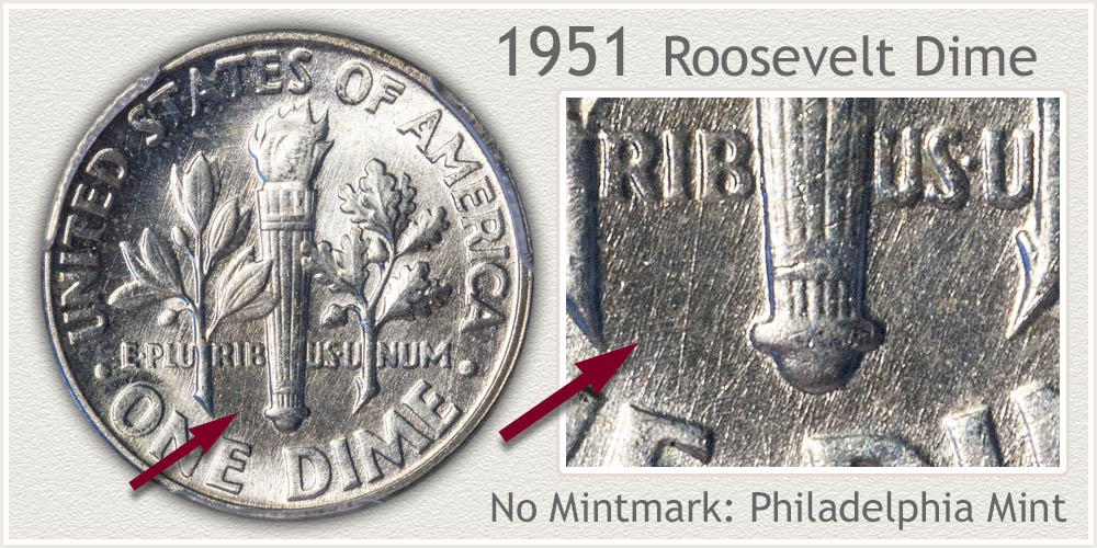 1951 Roosevelt Dime