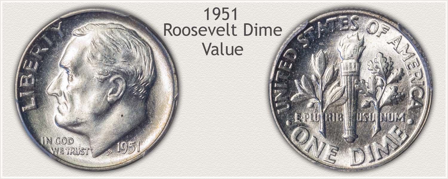 1951 Roosevelt Dime - Obverse and Reverse