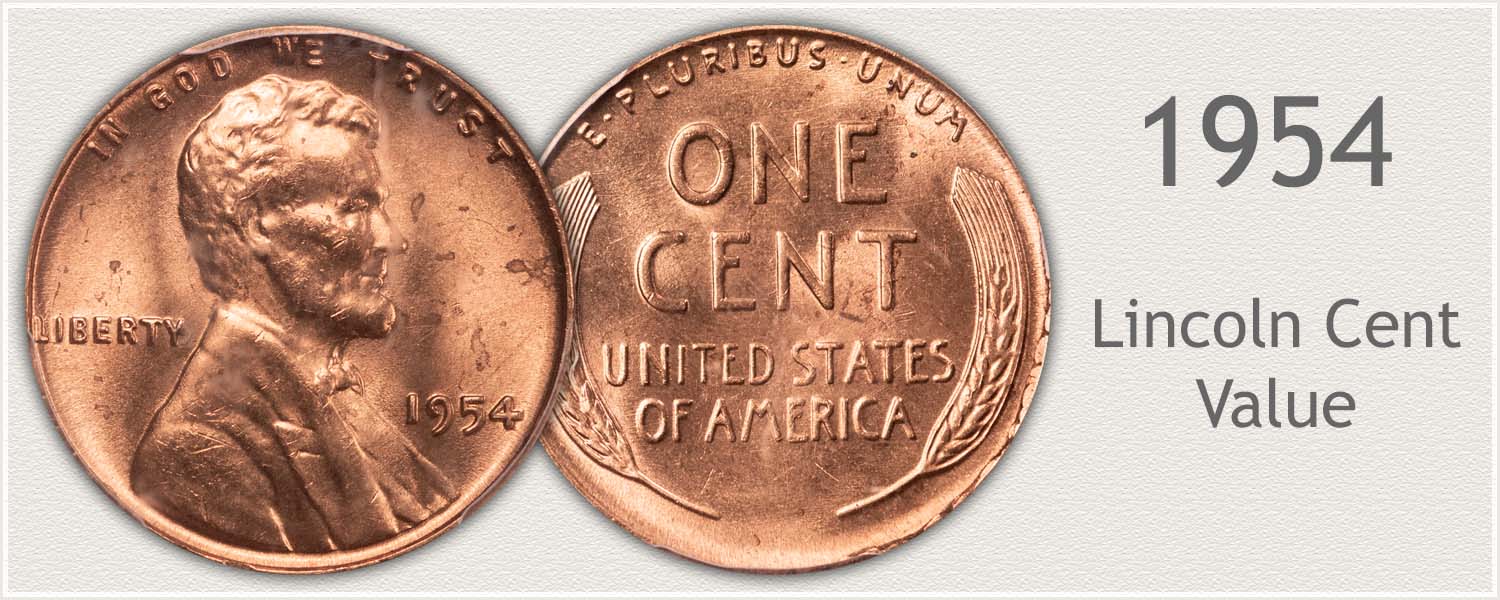 1954 S Lincoln Wheat Penny One Cent Uncirculated Copper Coin from Roll