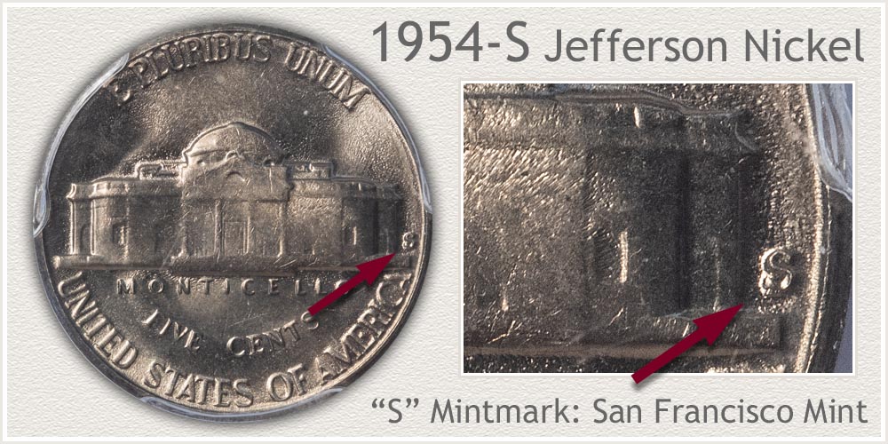 1954-PDS Jefferson Nickels #E212B