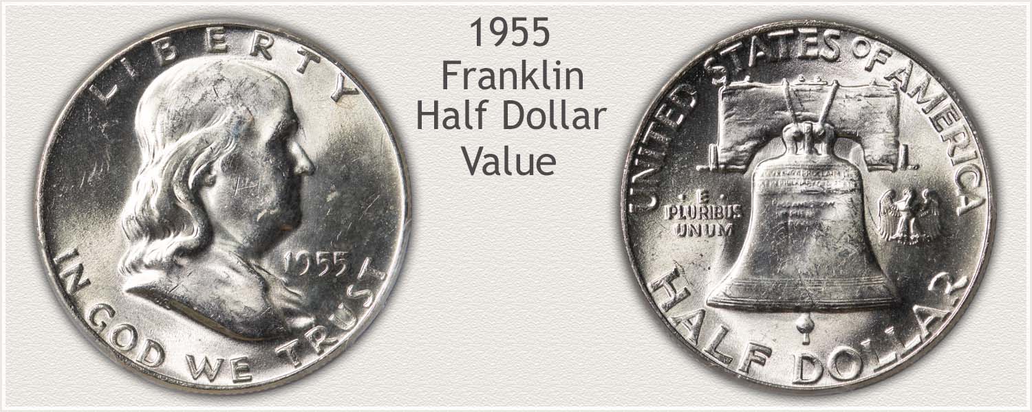 1955 Half Dollar - Franklin Half Series - Obverse and Reverse View
