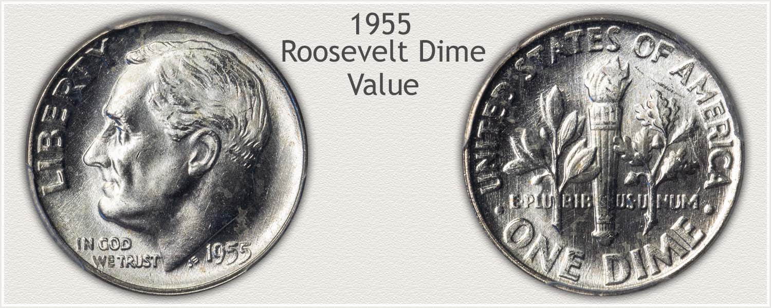 1955 Roosevelt Dime - Obverse and Reverse