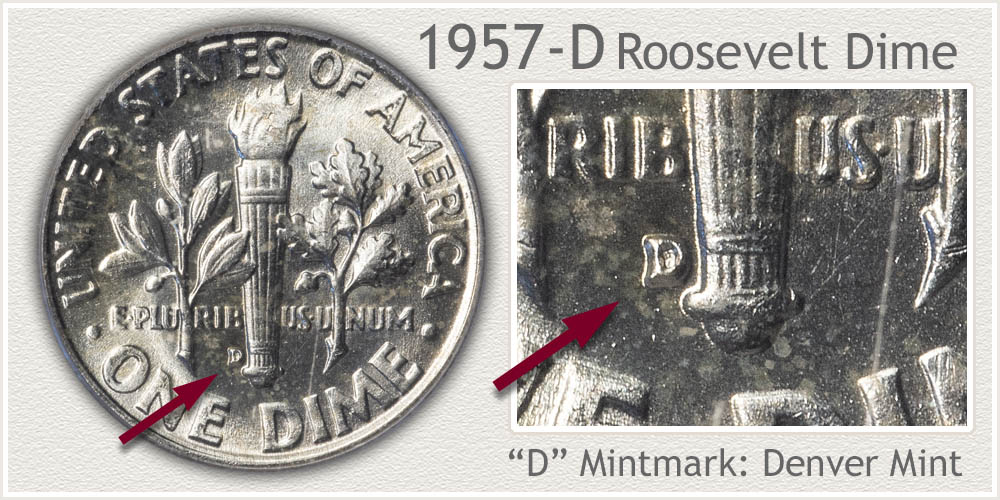 1957-D Roosevelt Dime