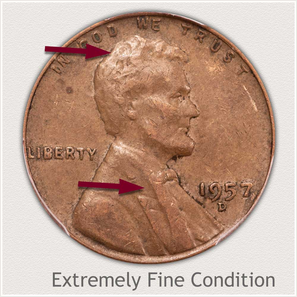 Uncirculated BU Lincoln Wheat Cent Penny Mixed Dates 1952-D 1955-D 1957 1958