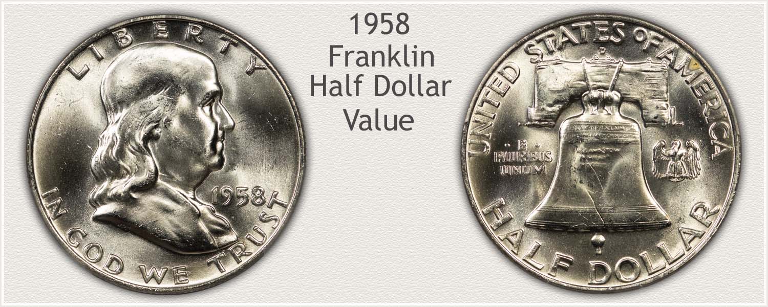 1958 Half Dollar - Franklin Half Series - Obverse and Reverse View