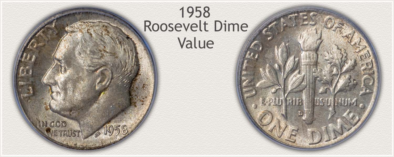 1958 Roosevelt Dime - Obverse and Reverse