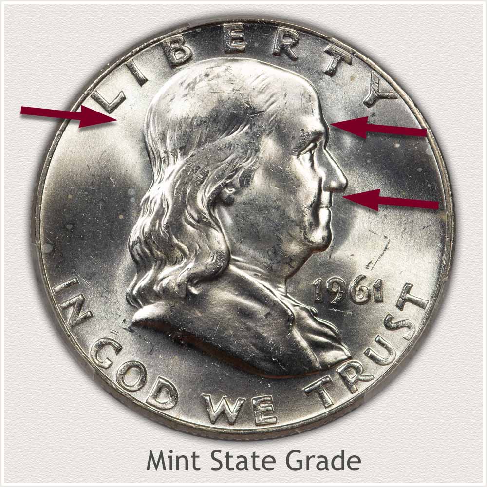 1961 Franklin Half Dollar Mint State Grade