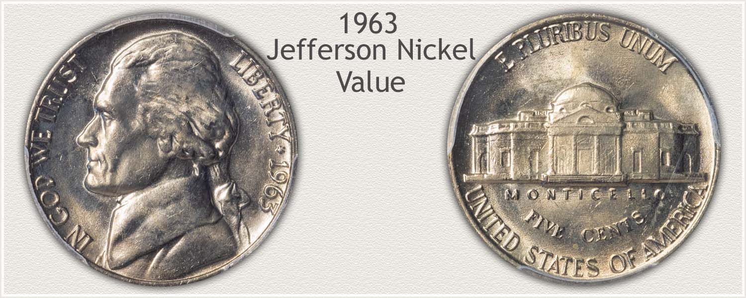 1963 USA 5 cent American nickel Random Mintmark 
