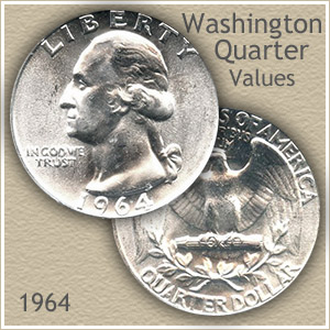 1964 P  Washington Silver Quarter ~ Choice Coin from Bank Roll 
