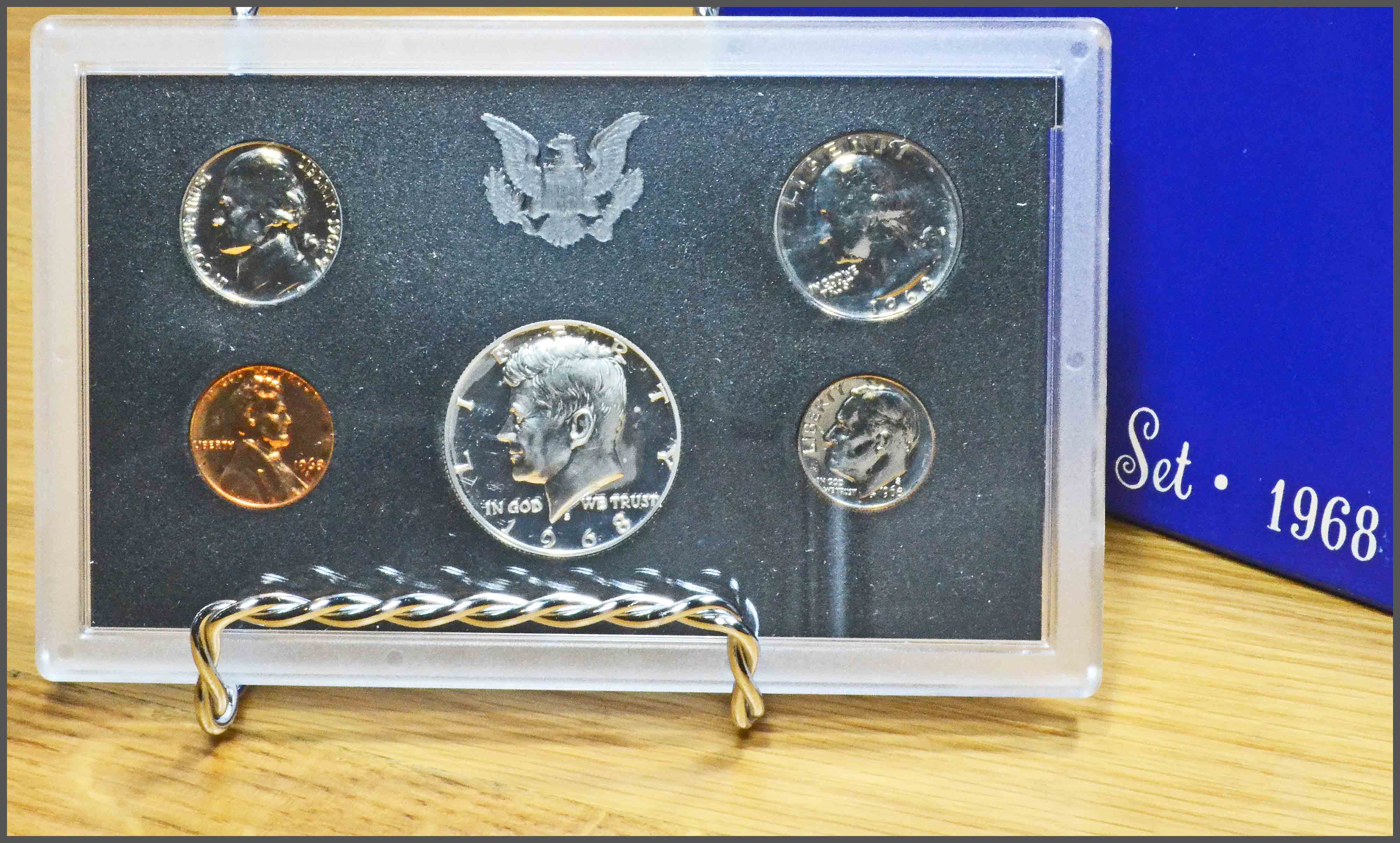 1987 S US Mint 5 Coin Proof Set  in Lucite Display Case Free Shipping 