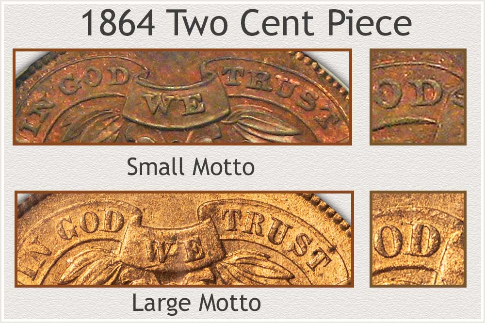 Comparison of 1864 Small and Large Motto