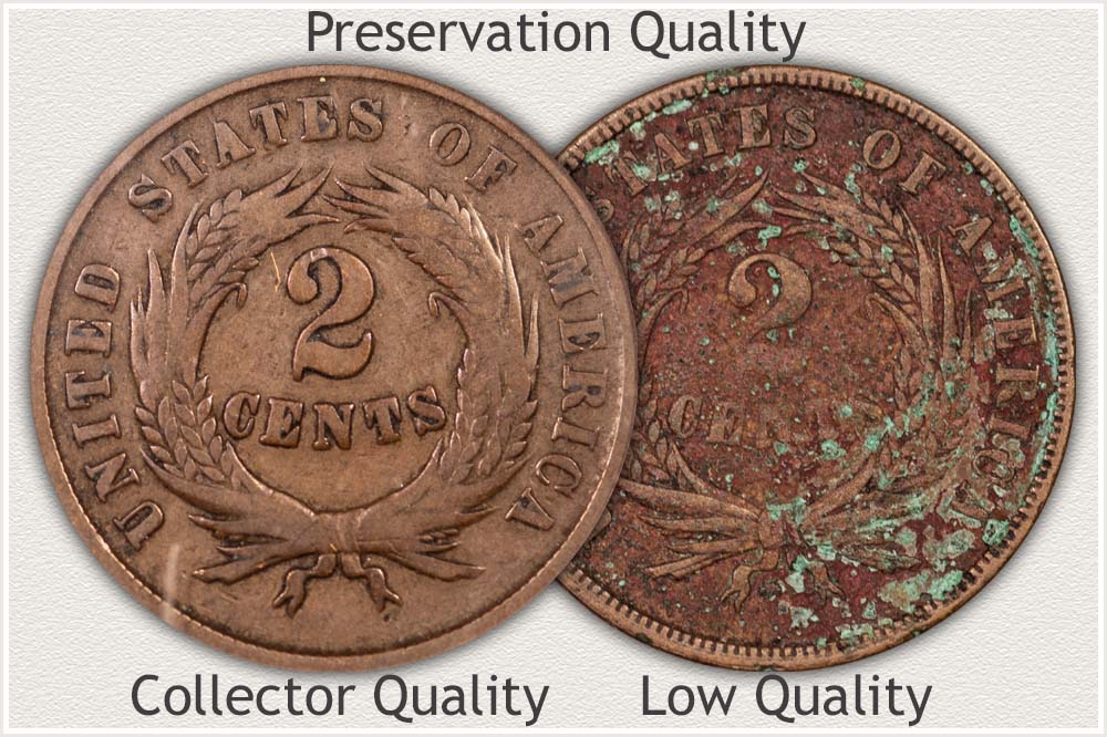 2 Cent Coin Displaying Damage
