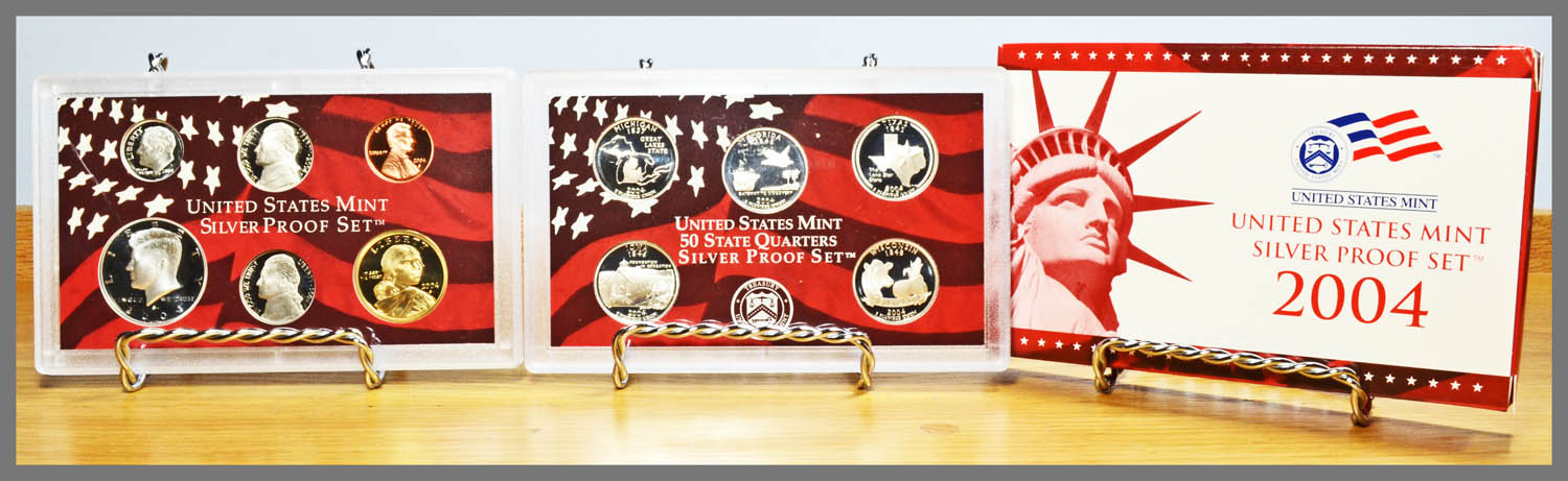 2004 Annual United States Mint 11 Coin Proof Set Coins Box COA Westward Journey 
