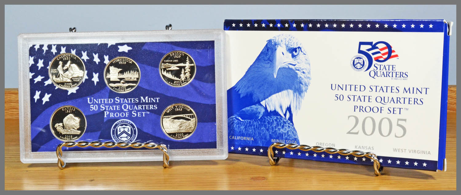 2005 5-Coin State Quarter Proof Set and Package