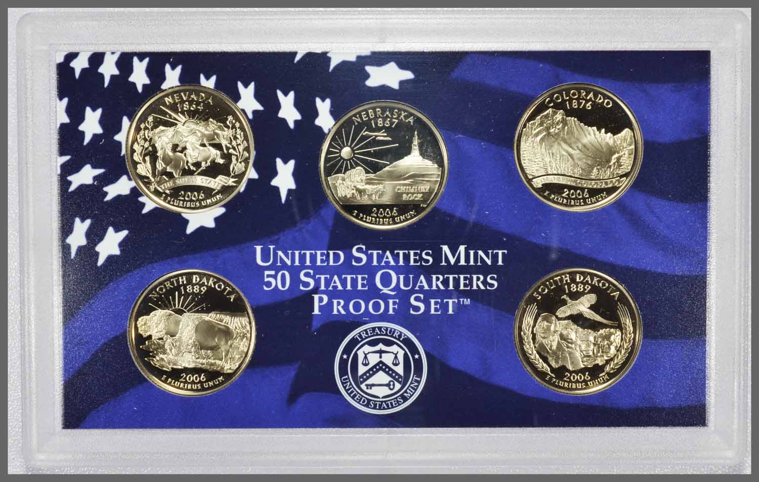 2006 Silver Proof State Quarter Set in Original Government Packaging 