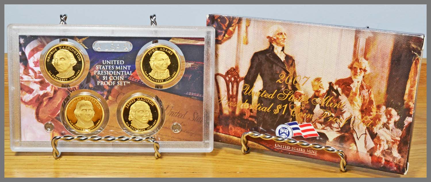 2007-S U S MINT PRESIDENTIAL $1 COIN PROOF SET WITH BOX/COA 