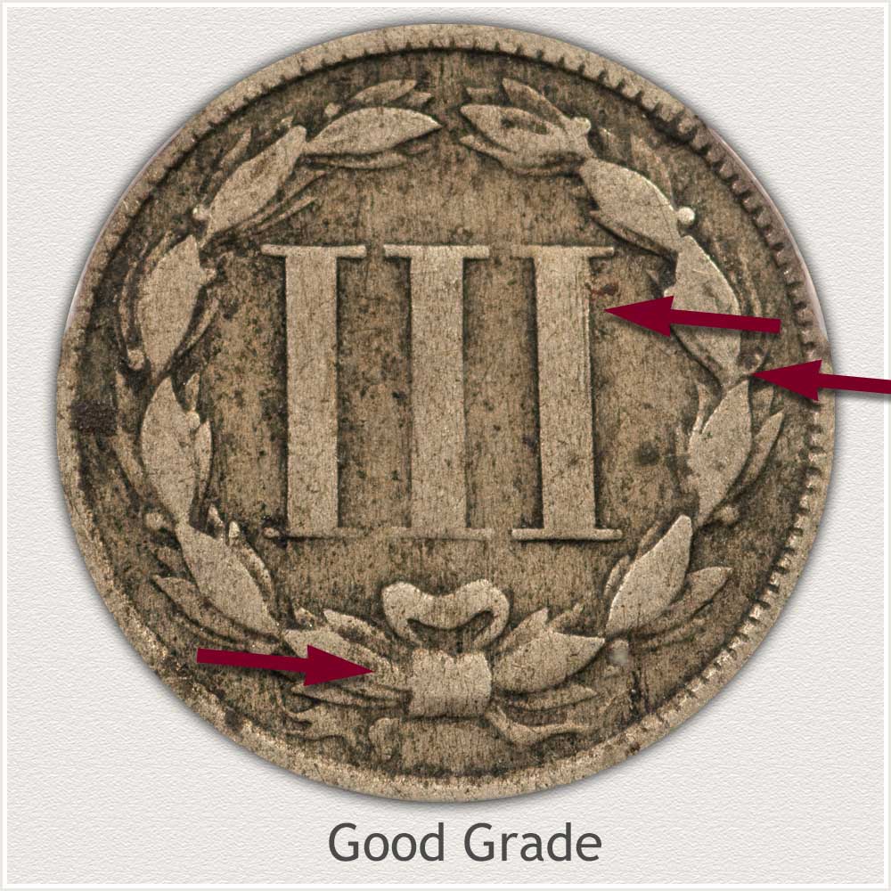 Reverse View: Good Grade Three Cent Nickel