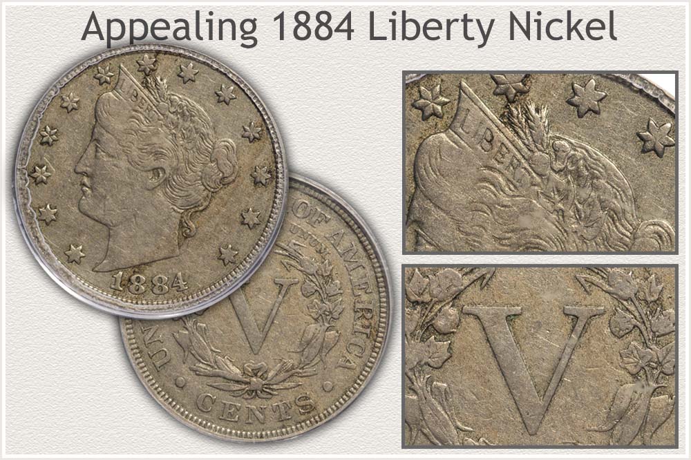 Appealing 1884 Liberty Nickel