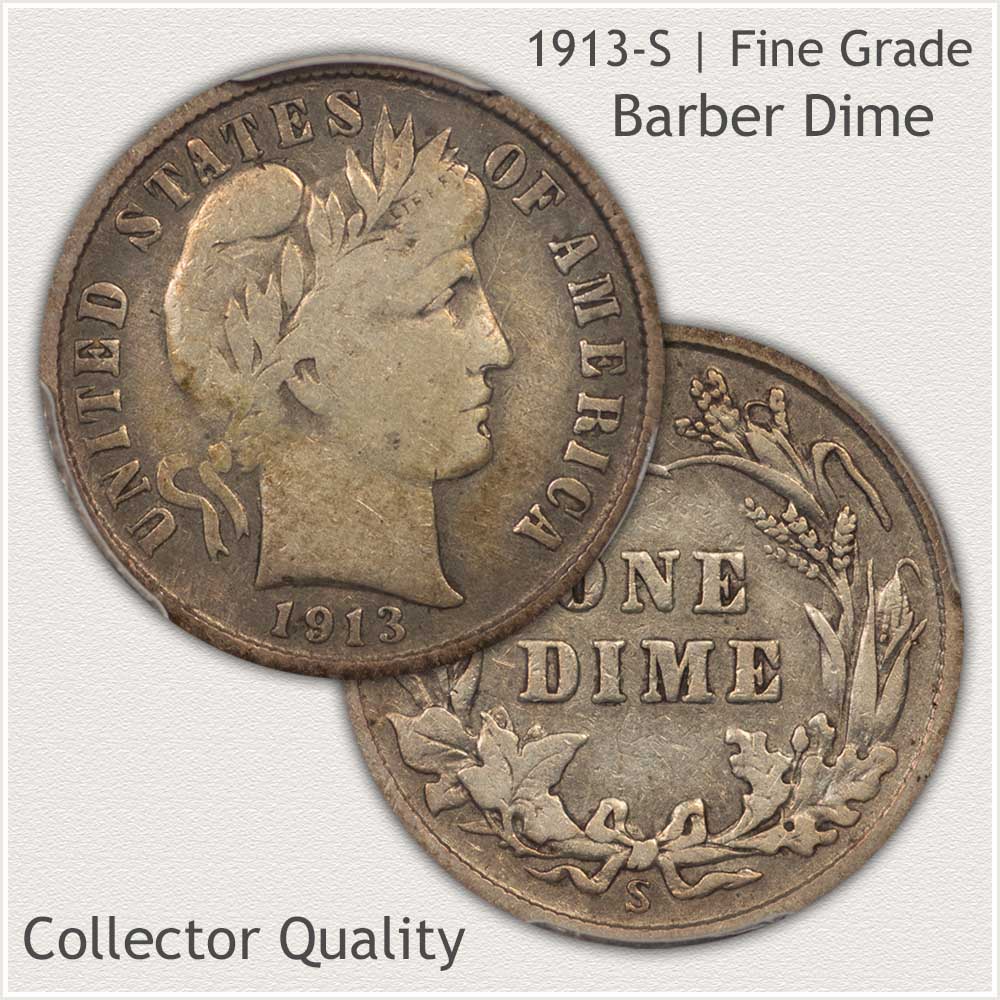 Collector Quality 1913 Barber Dime