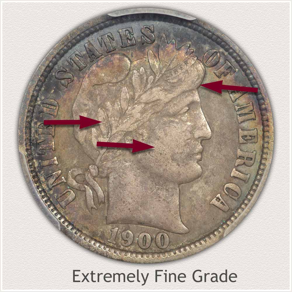 Barber Dime Extremely Fine Grade